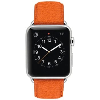 ullu Premium Leather Apple Watch Band in Tangerine
