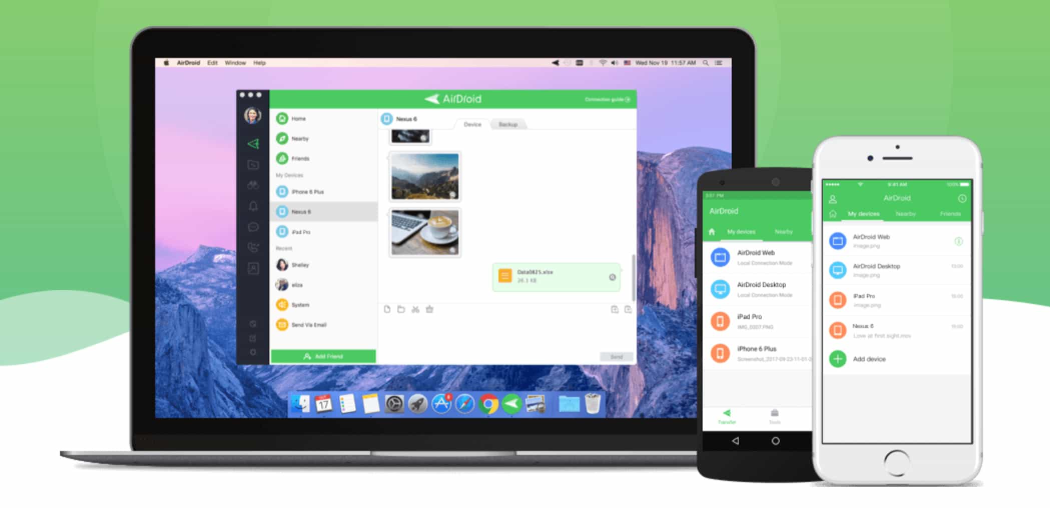 AirDroid file transfer on iOS