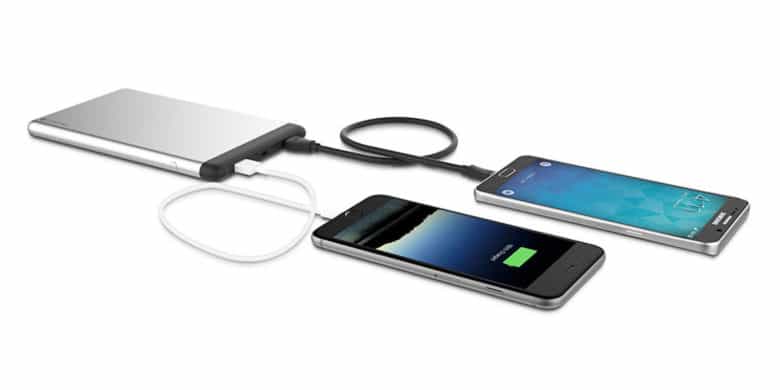 This battery can charge a single smartphone up to 8 times on a single charge, with dual USB outputs for double charging. 