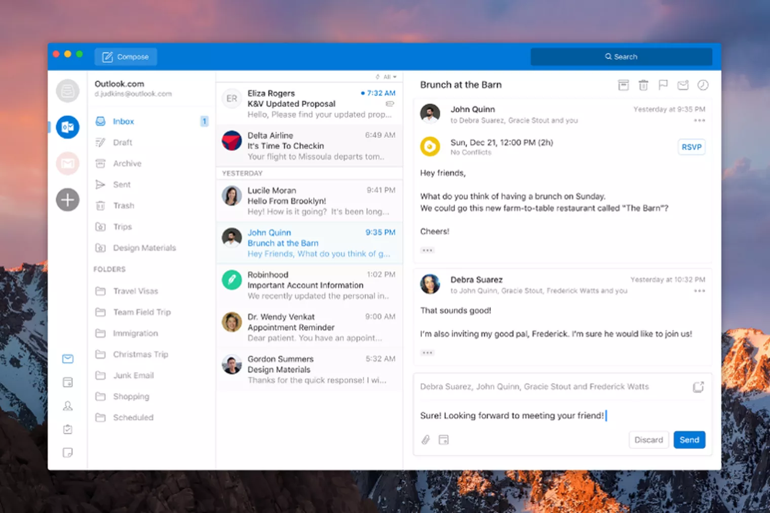 Outlook redesign for Mac