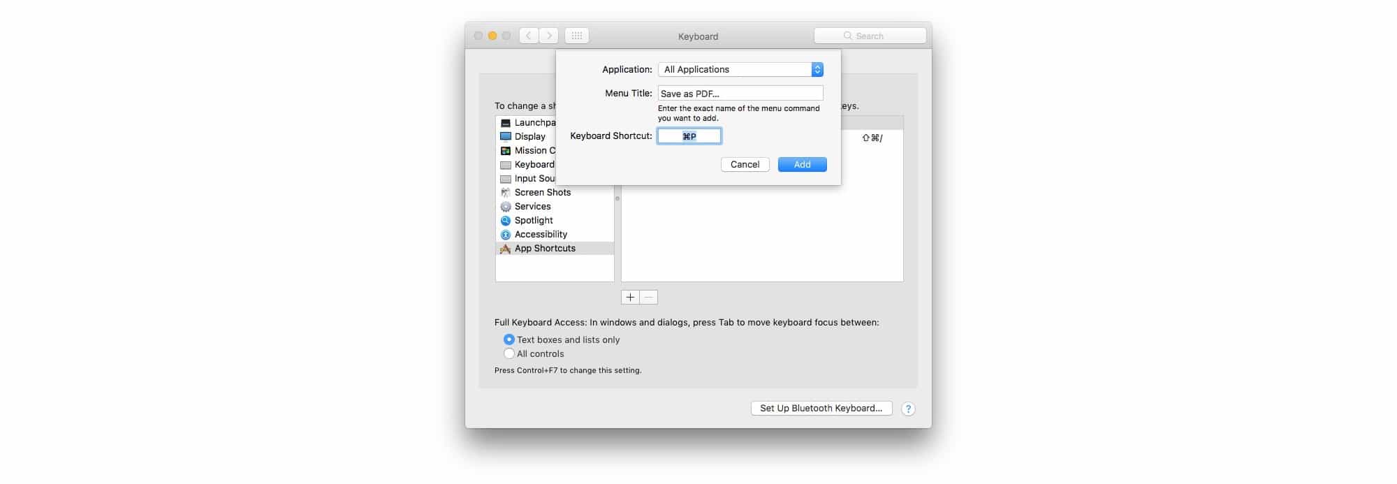 Keyboard shortcuts macos This is where you can assign cuctom keyboard shortcuts to any menu item you like.
