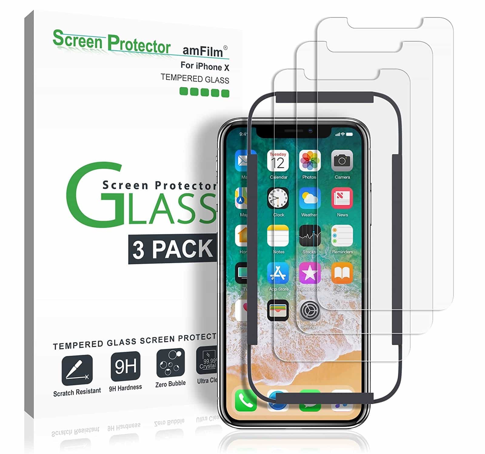 The TechMatte amFilm iPhone X screen protector fits perfectly, and is very hard to scratch.