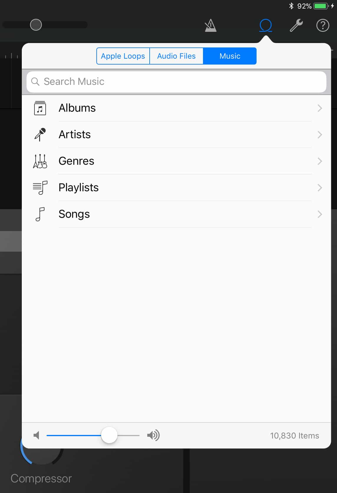 Import tracks direct from your music library.