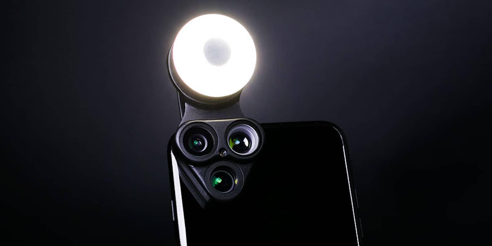 Instantly add 3 new lenses, an LED light, and a selfie mirror to your smartphone.