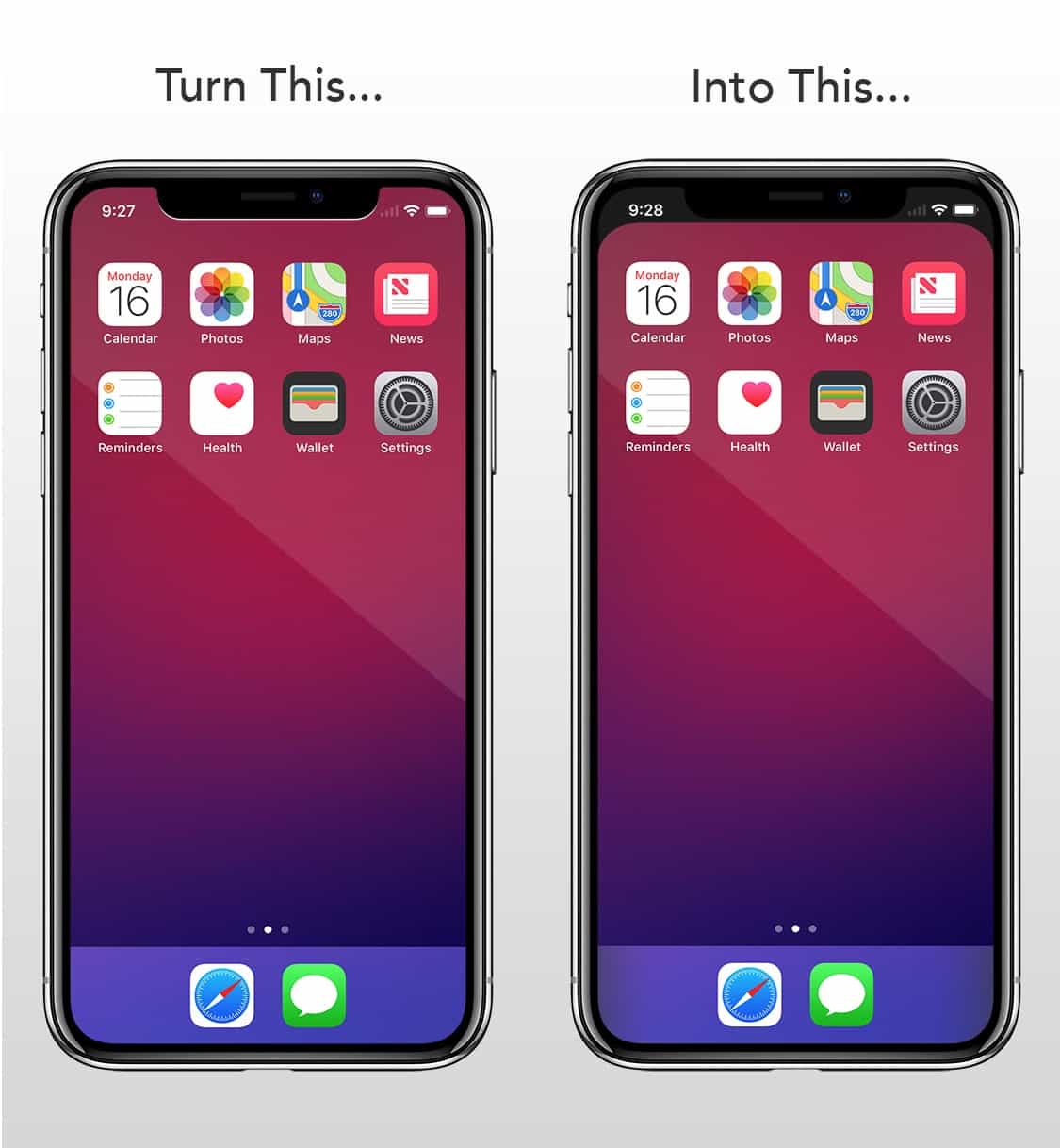 Notcho App Hides Iphone X S Fugly Notch Cult Of Mac Notcho App Hides Iphone X S Fugly Notch Cult Of Mac
