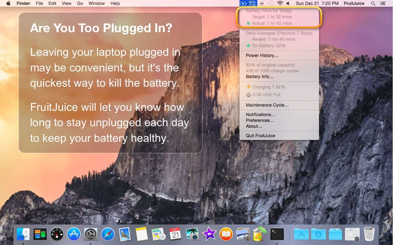 FruitJuice shows you how to look after your MacBook's battery.