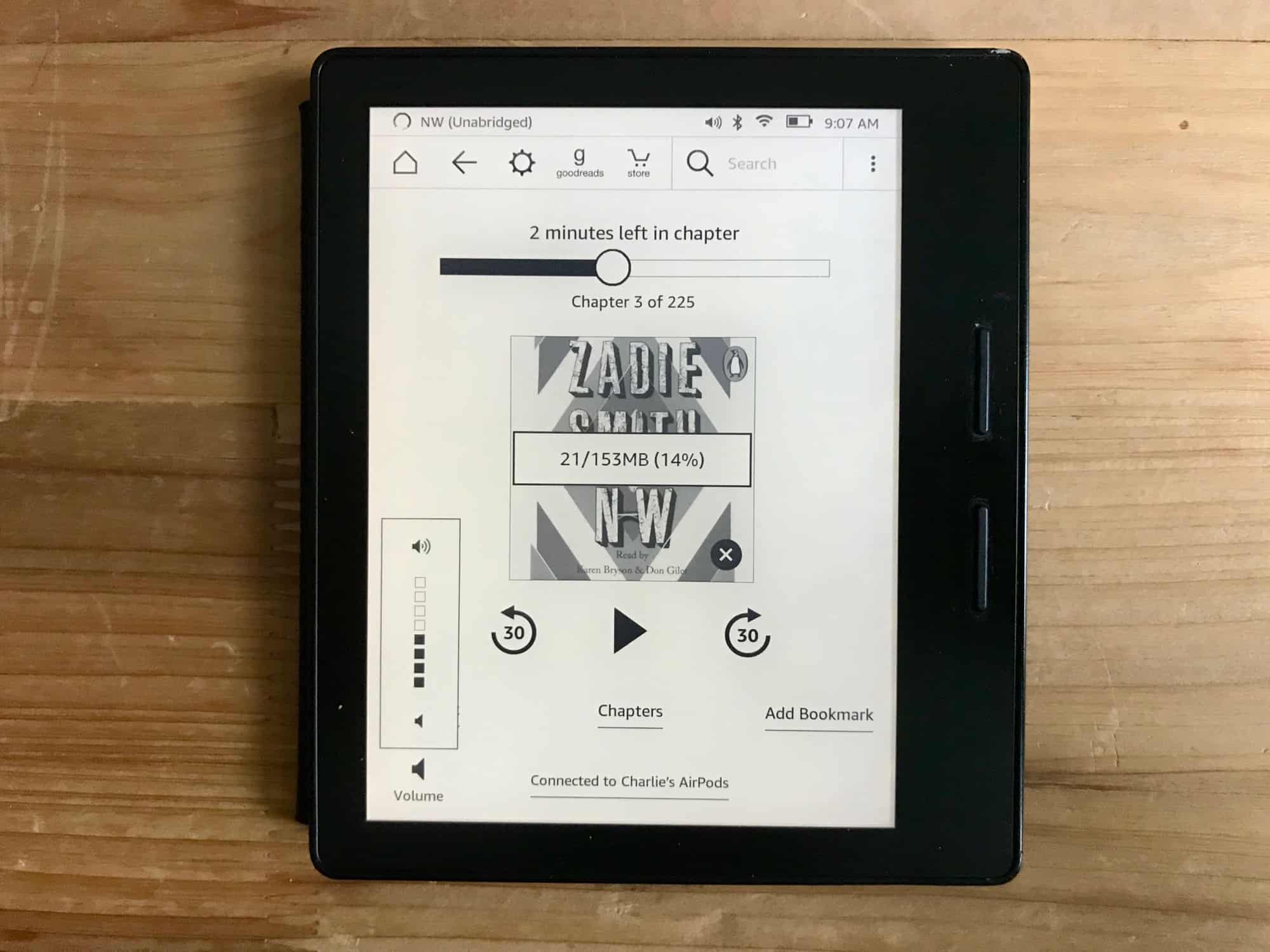 The new Kindle Audible playback screen.
