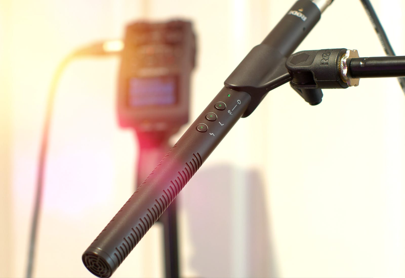 The Rode NTG4+ microphone makes our YouTube videos sound super-crispy.