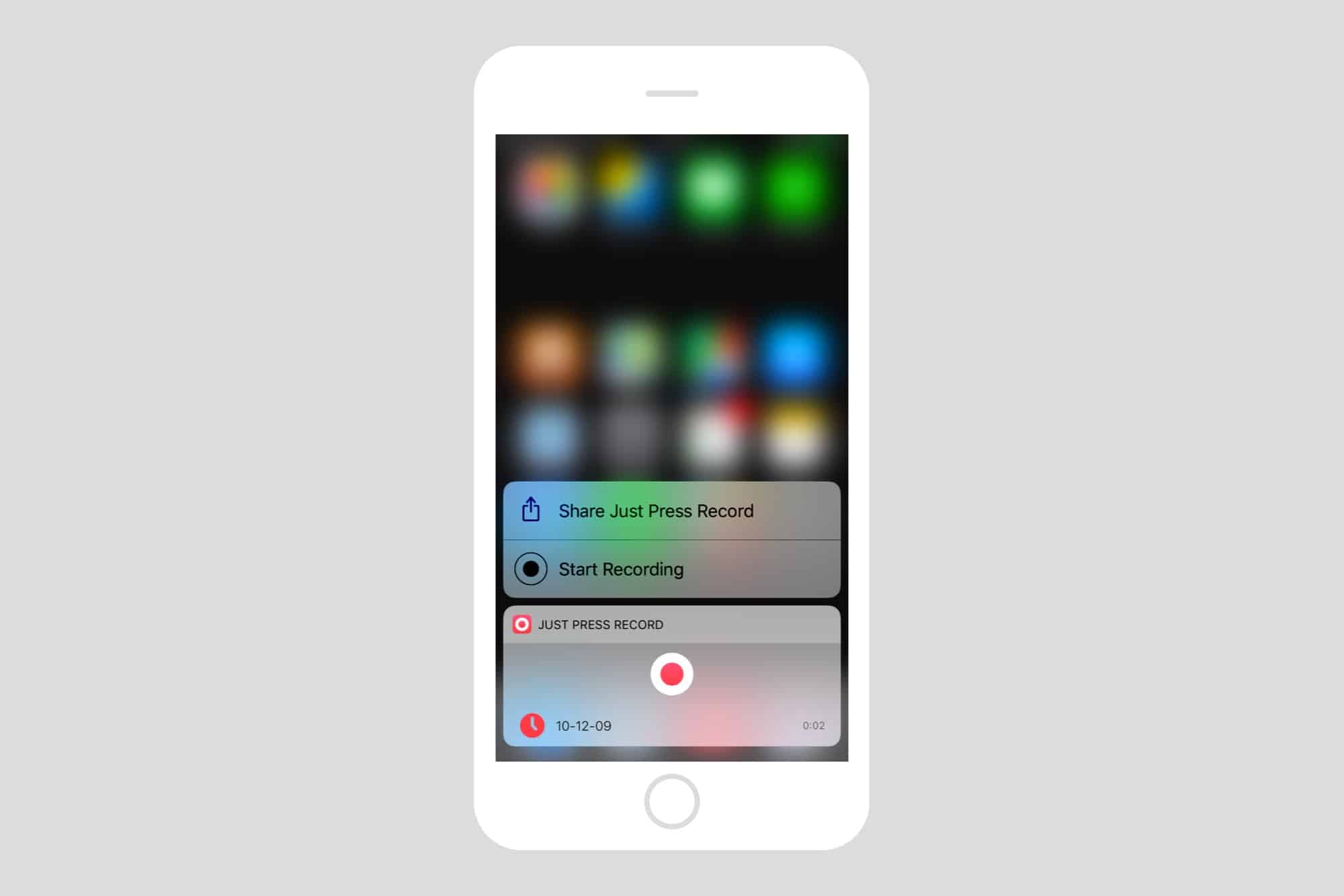 Just Press Record lets you record using 3D Touch.
