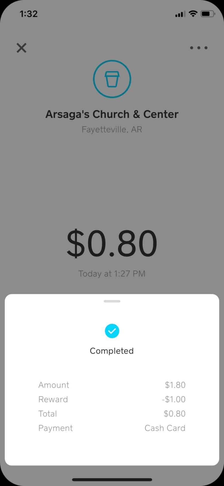 Just another $1 savings on a coffee with the Square Cash App.