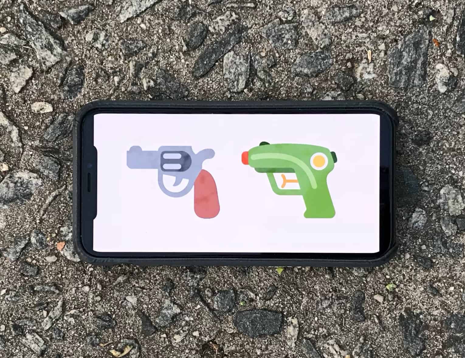 Pistol emoji going away