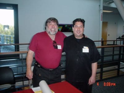 Vintage computer collector David Greelish with the one and only Steve Wozniak.