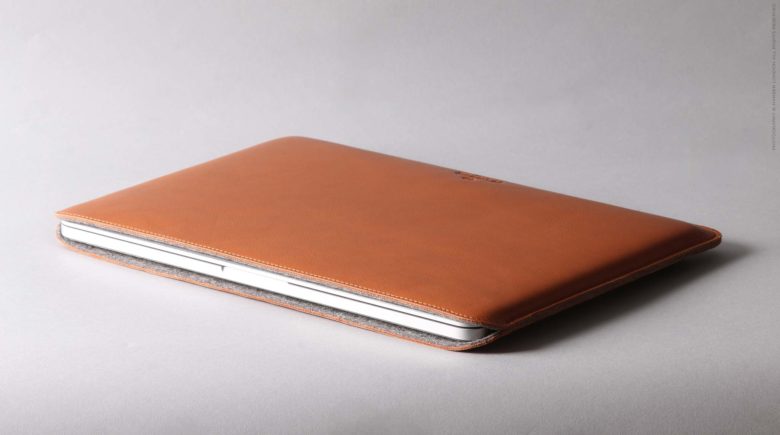 The tanned leather surface of Harber London's MacBook cases age and mature, unlike your laptop.