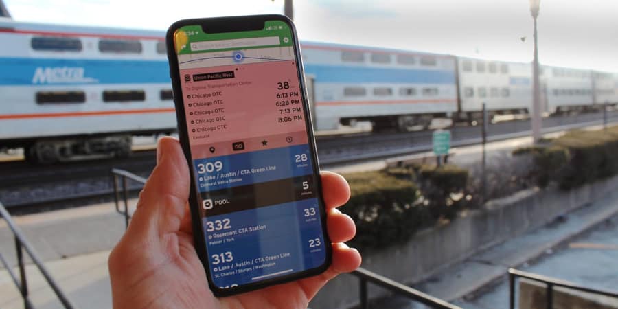 Transit for iPhone shows upcoming times