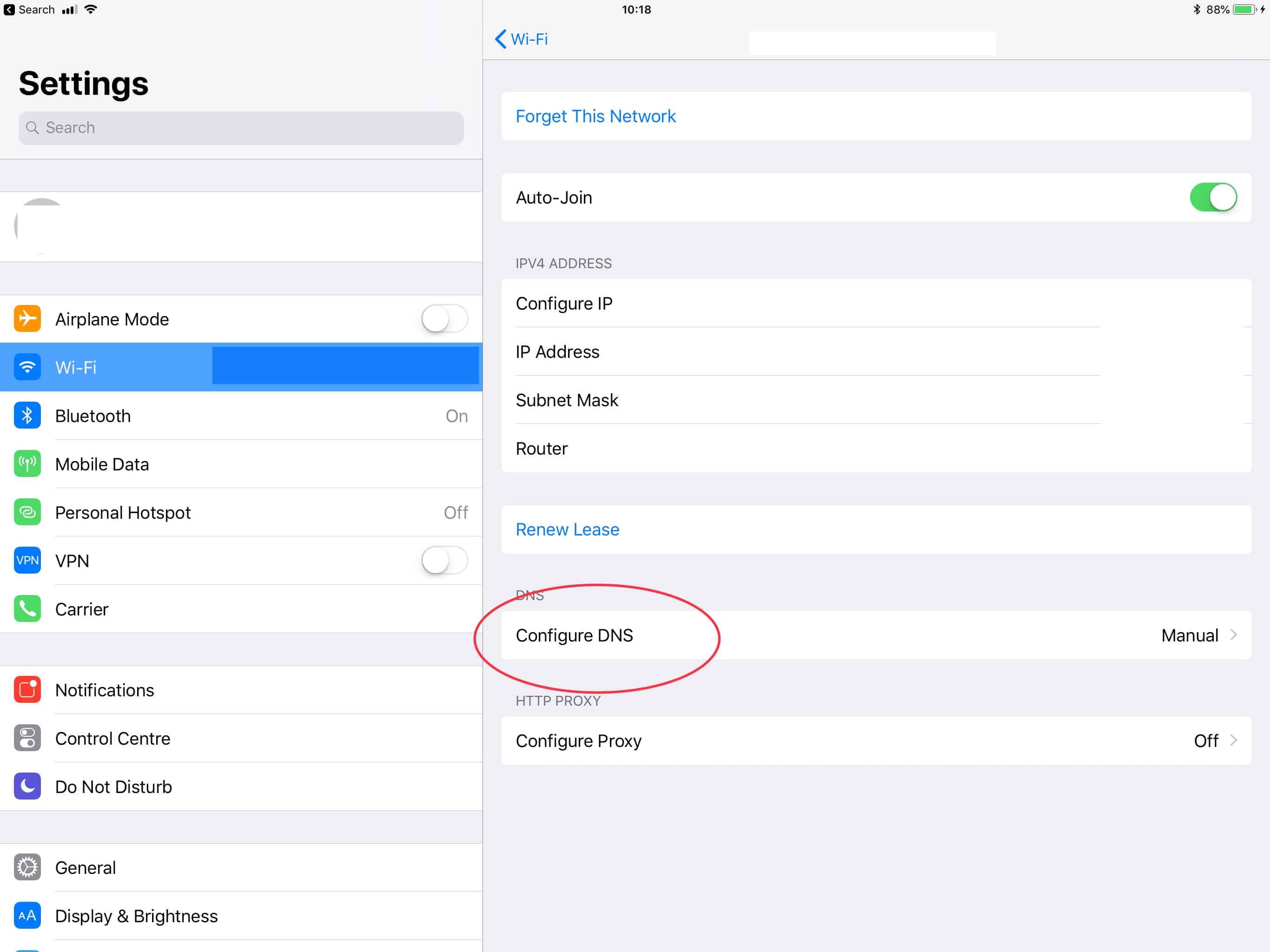 The iPad settings are even easier than the Mac.