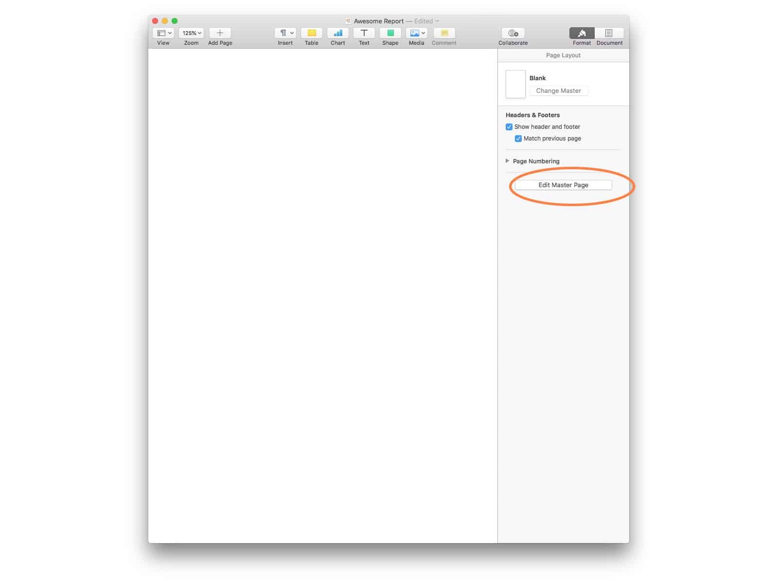 Edit master page Click here to create your first Master Page in Pages.