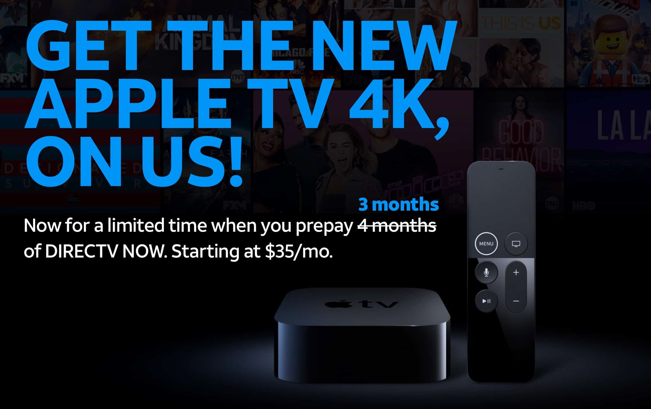 Apple TV 4K DirectTV now deal