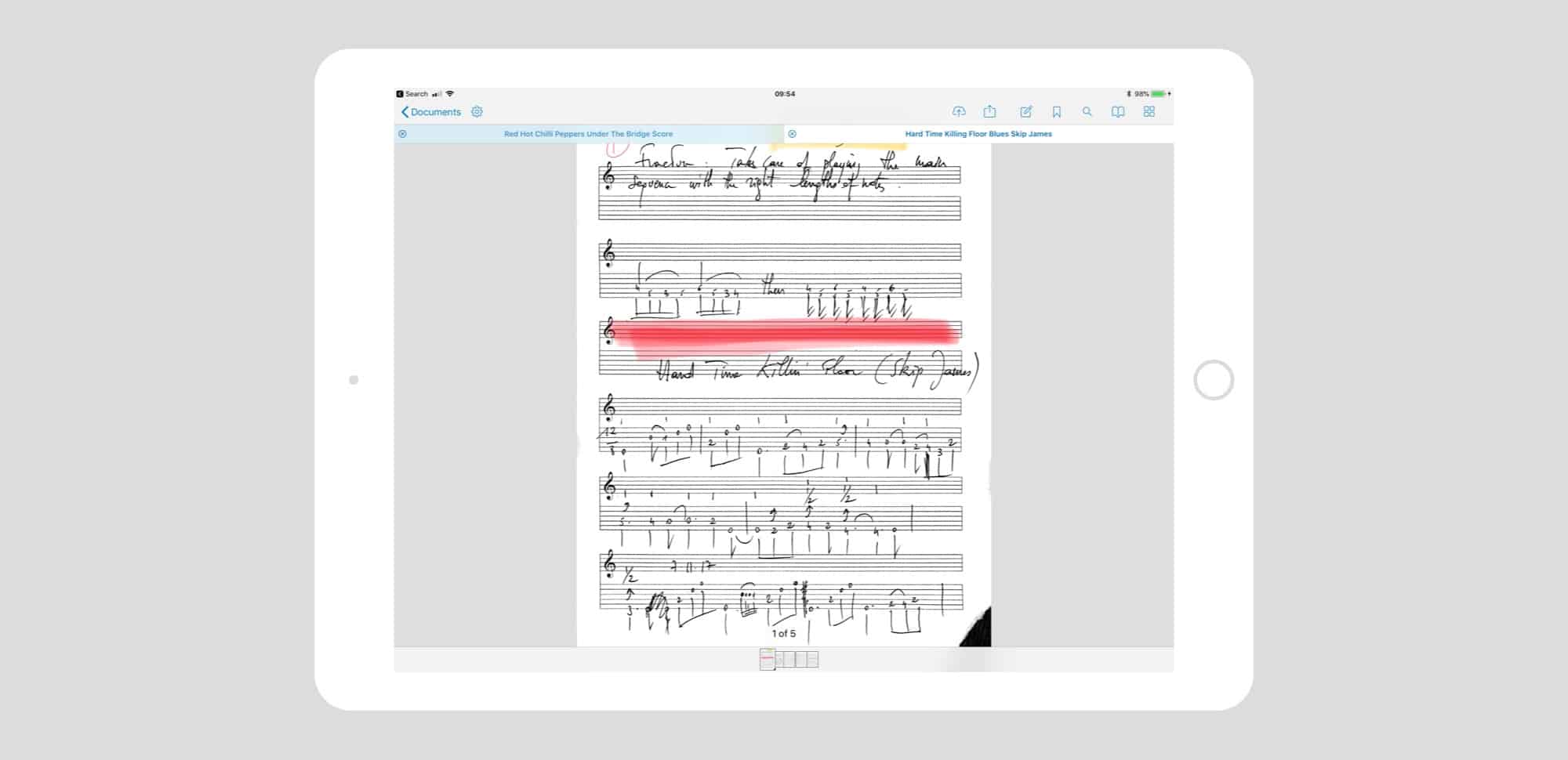 PDFs are a great way to keep and view music.