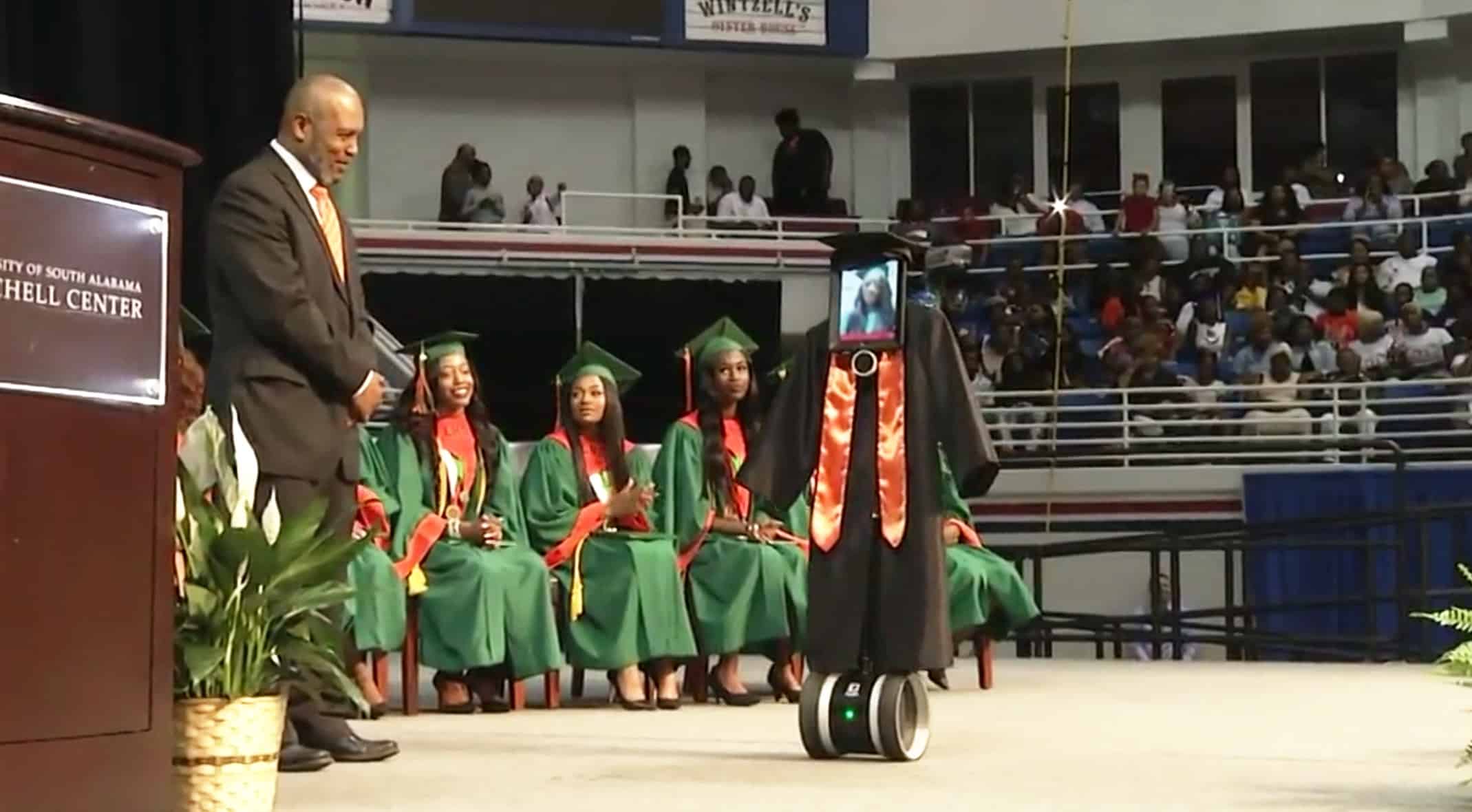 iPad robot helps teen attend her high school graduation.