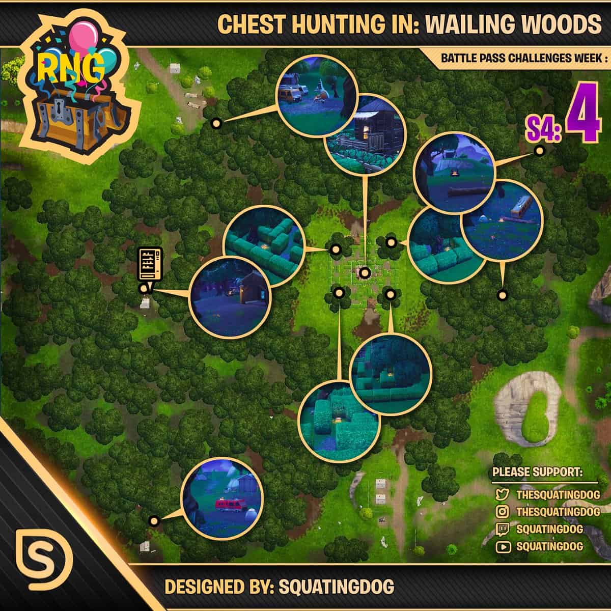 Fortnite chests in Wailing Woods