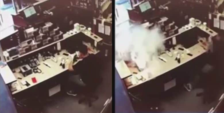 iPhone explosion caught on security video
