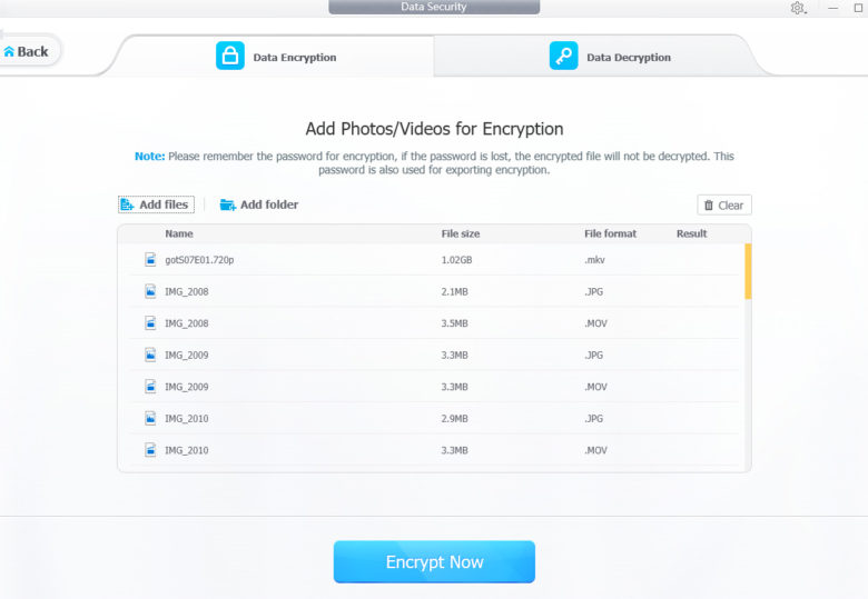 Built-in encryption makes DearMob iPhone Manager a secure way to transfer important files.