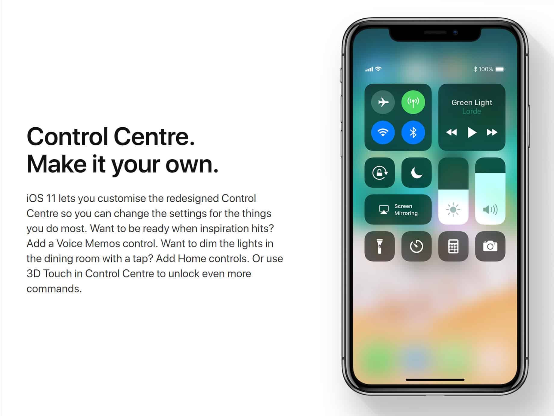 iOS 11 Control Center