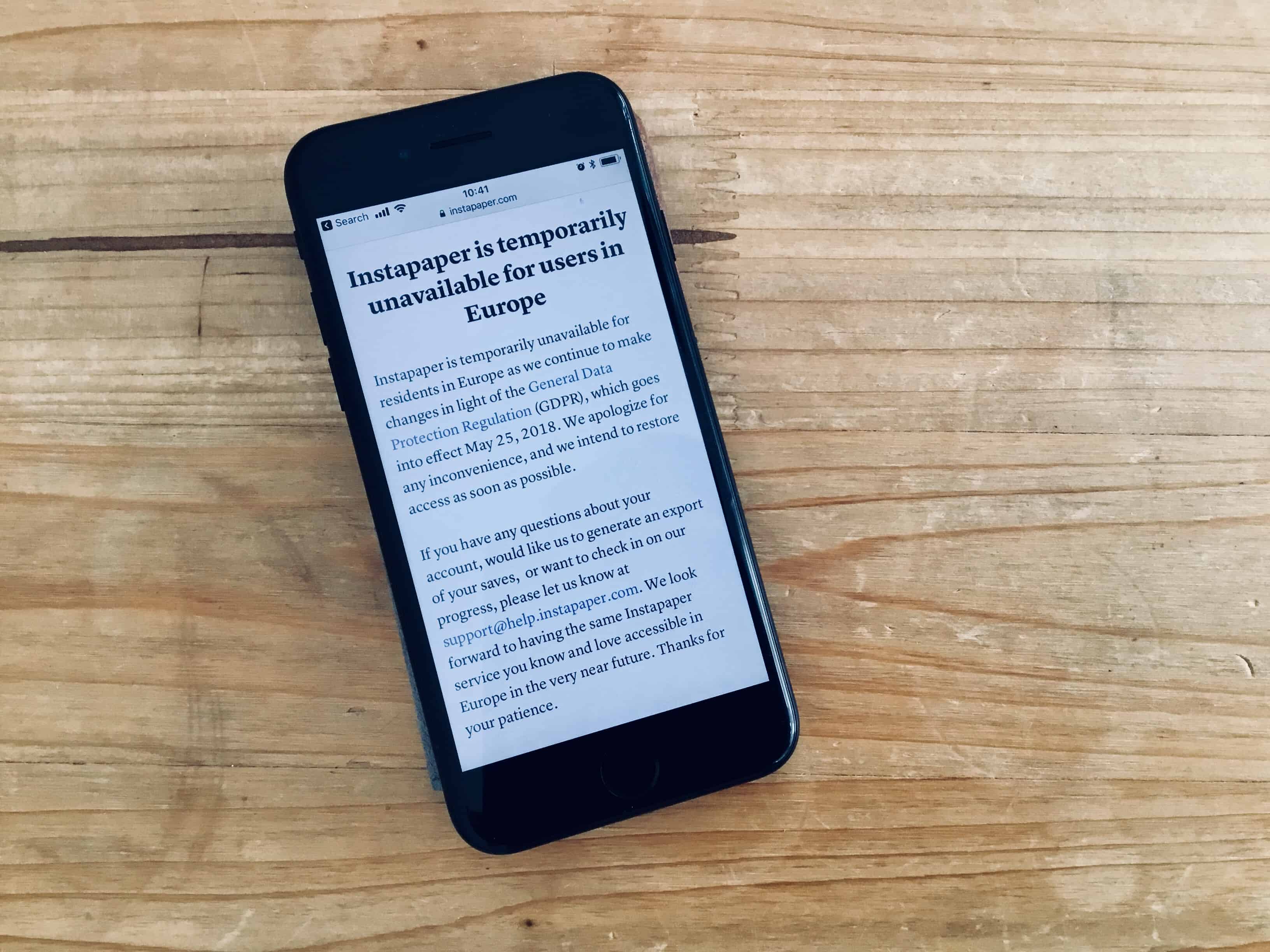 Instapaper punishes its European users use