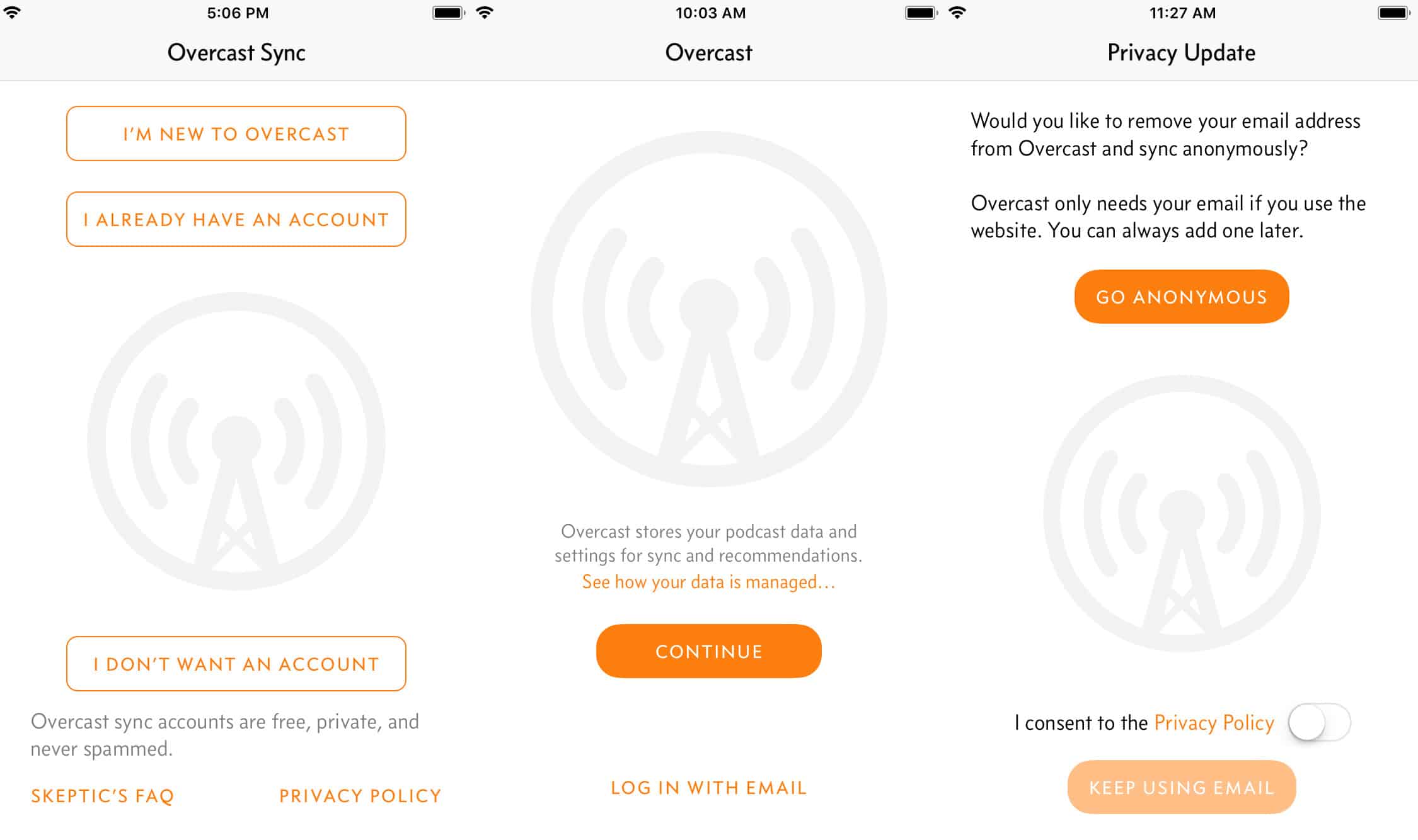 Overcast gets more private. 
