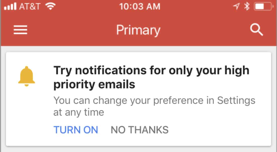 Gmail priority notifications iOS