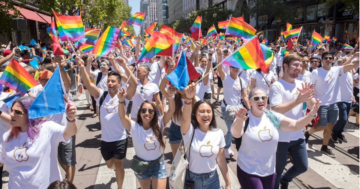 Apple employees in Pride parade