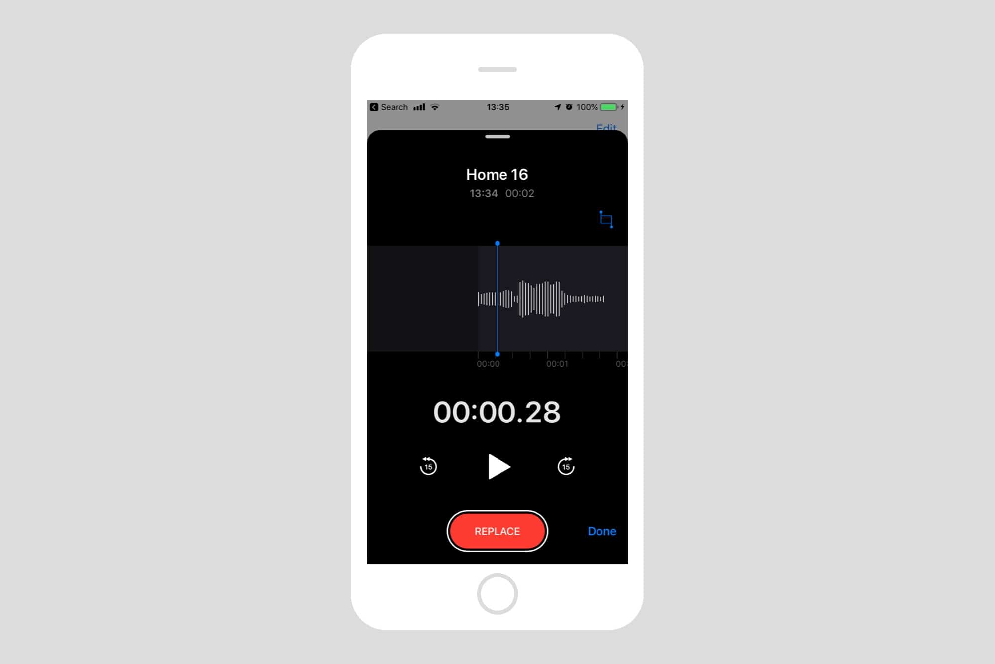 In the iOS 12 Voice Memos app, you can even punch in over your recorded audio.
