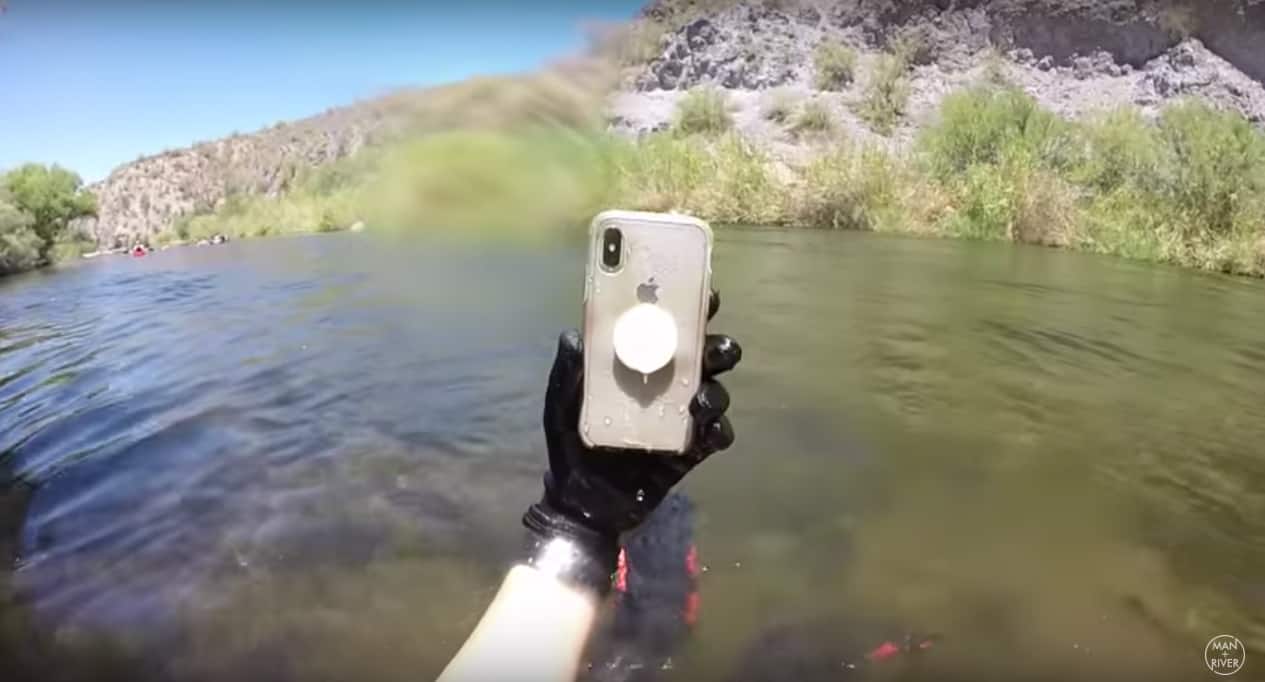 submerged iPhone