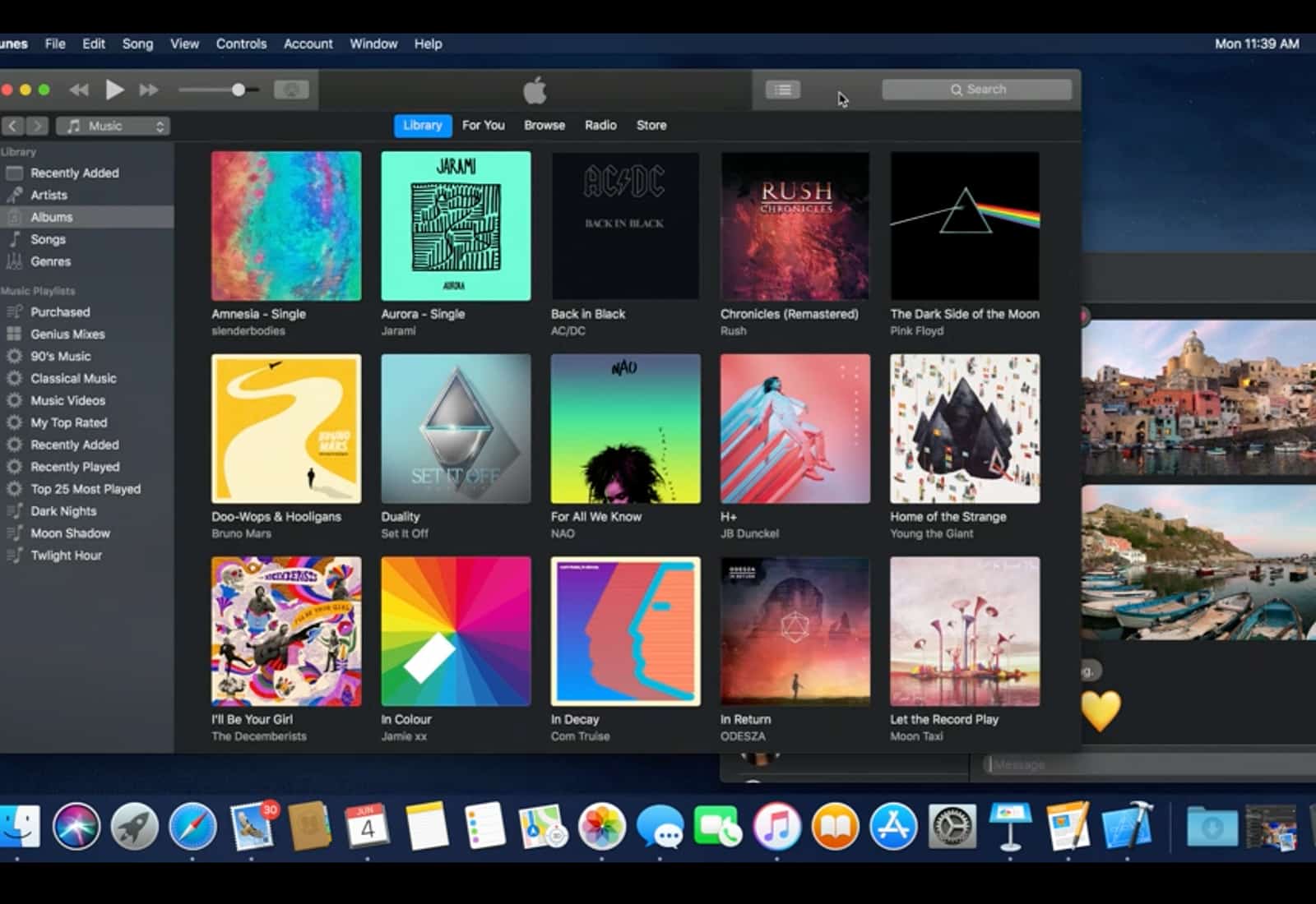 iTunes dark mode macOS Mojave.