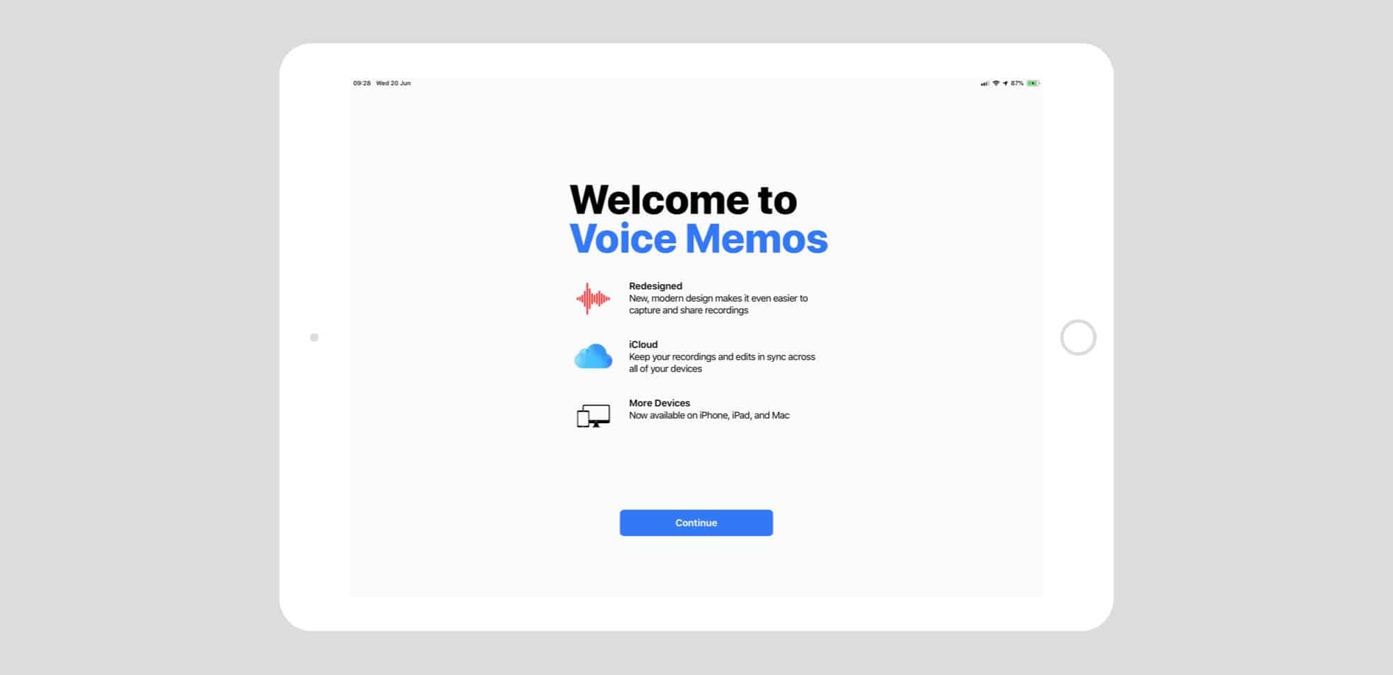 Voice Memos gets a new splash screen in iOS 12 beta 2.