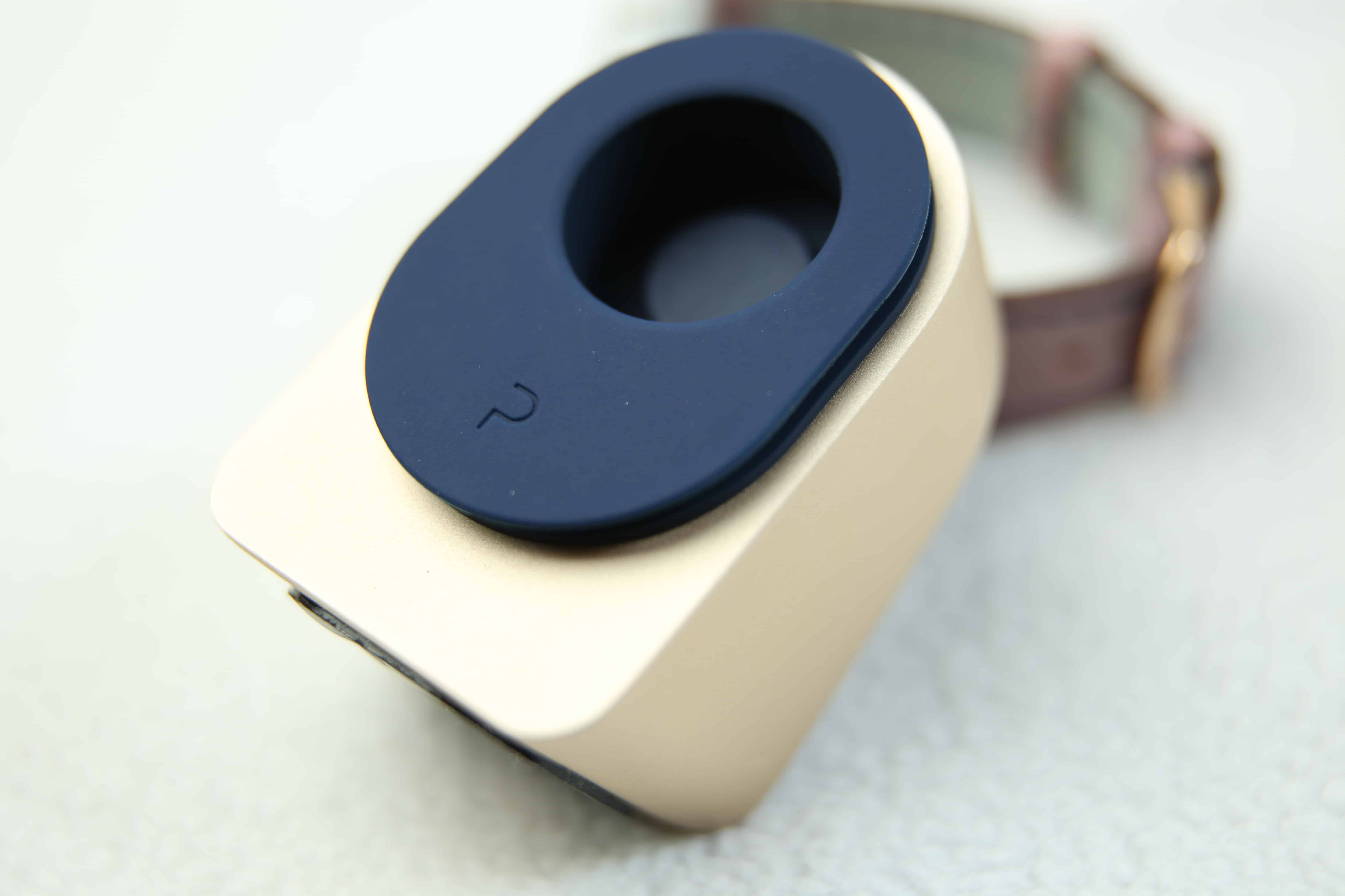 The Proper Apple Watch Dock in gold and navy