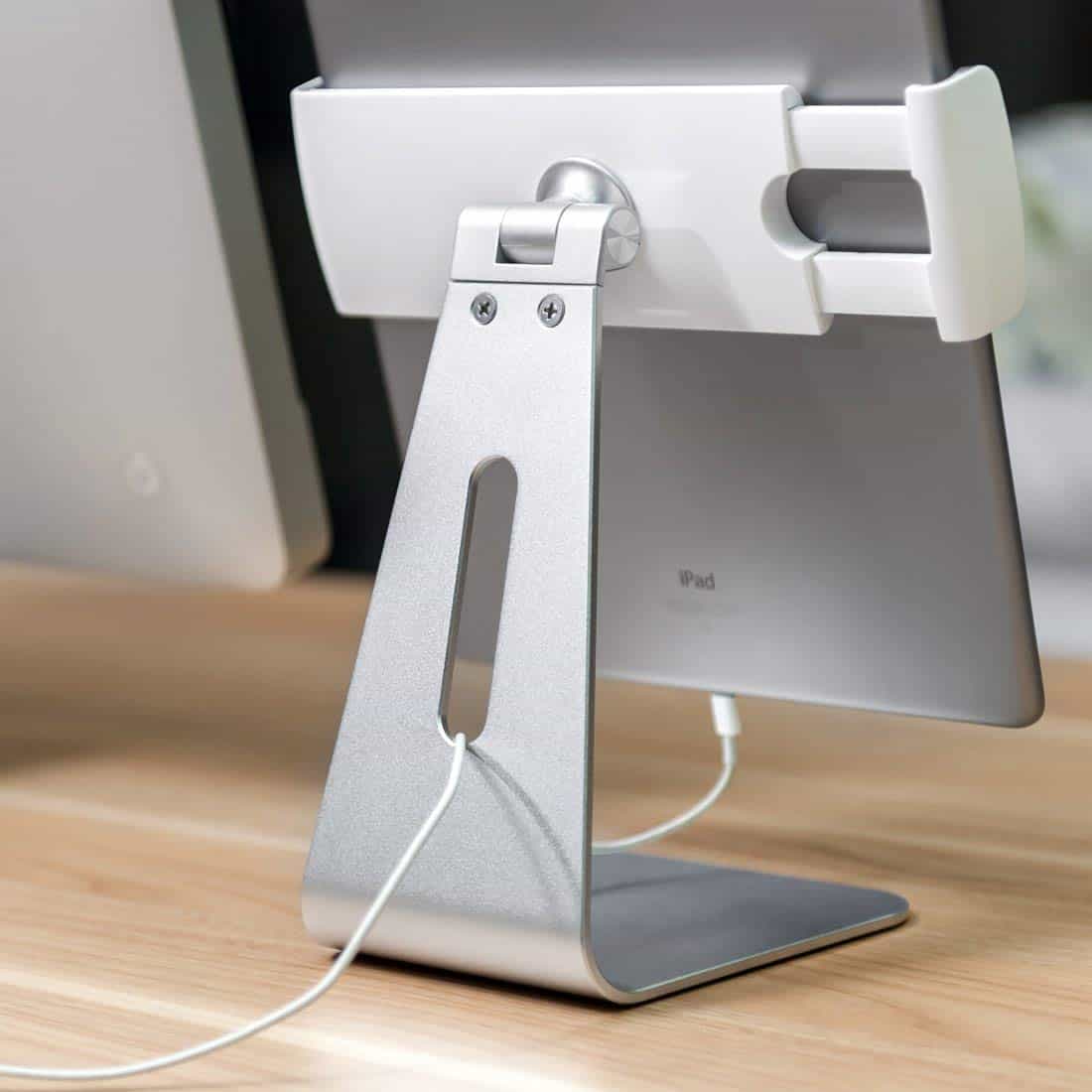 Sturdy and stylish, the AboveTek iPad stand is super-adjustable.