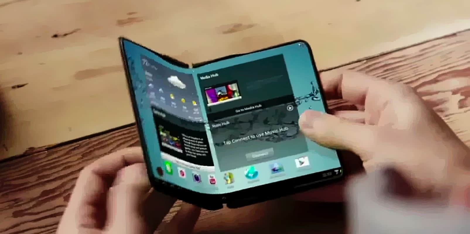 This early prototype Samsung foldable phone suggests how the Galaxy X might look.