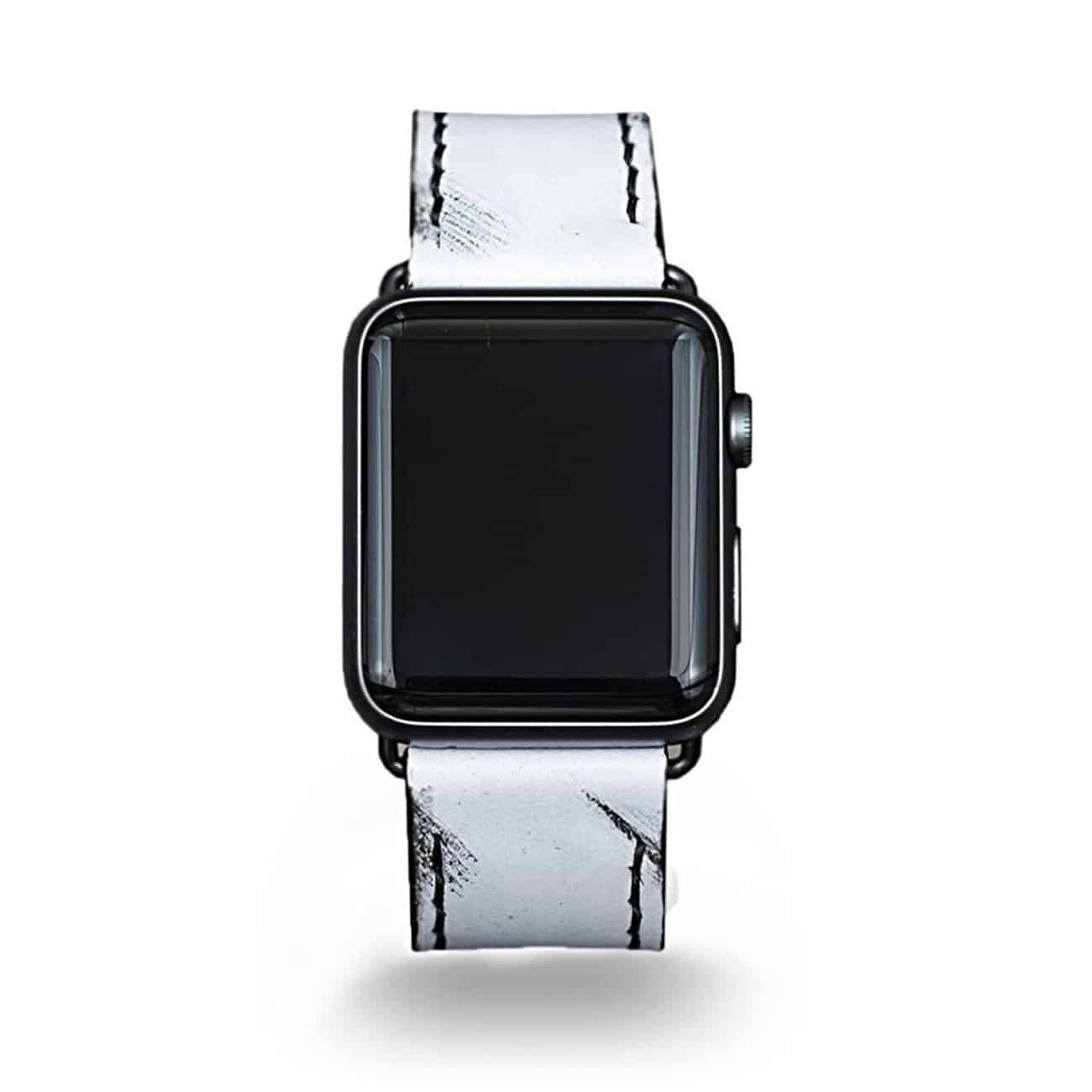 Strapley Apple Watch leather band in Off White
