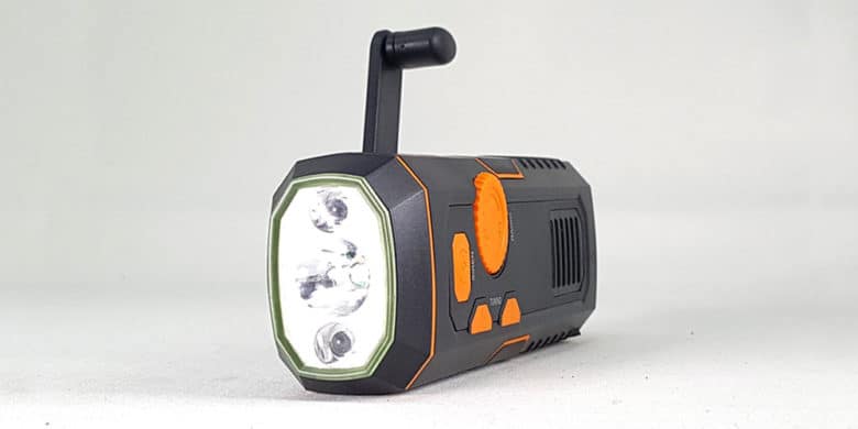 This emergency flashlight also includes a built-in power crank, radio, siren, and more. 