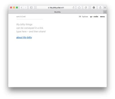 Itty Bitty editor. Itty Bitty editor.
