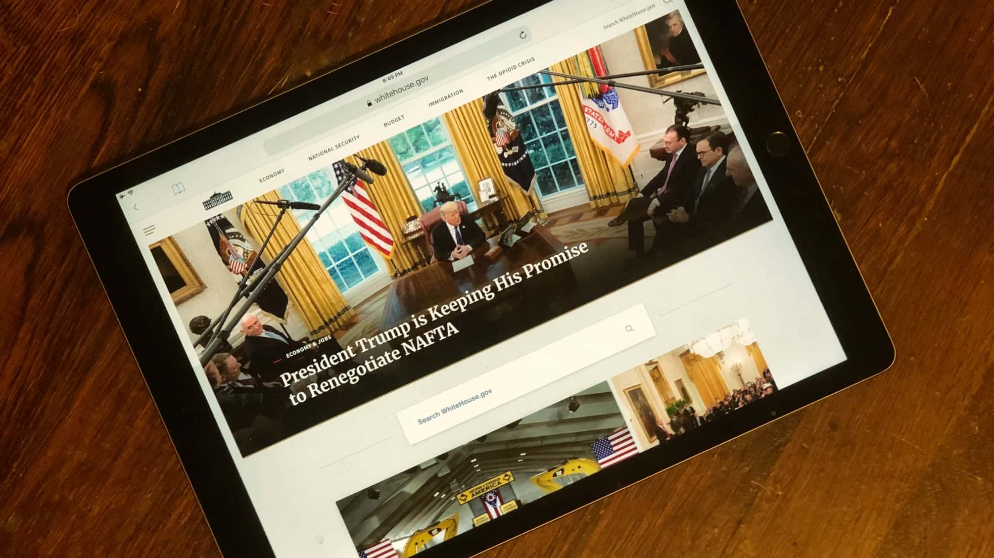The Trump iPad might be how the president starts his day each morning.