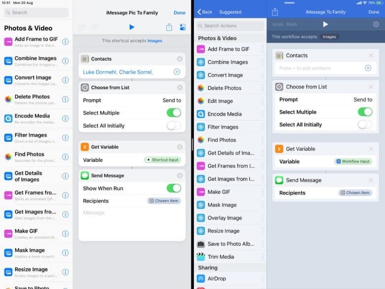 siri shortcut share photos