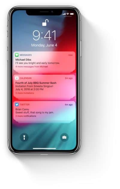 Nice and neat -- grouped notifications in iOS 12.
