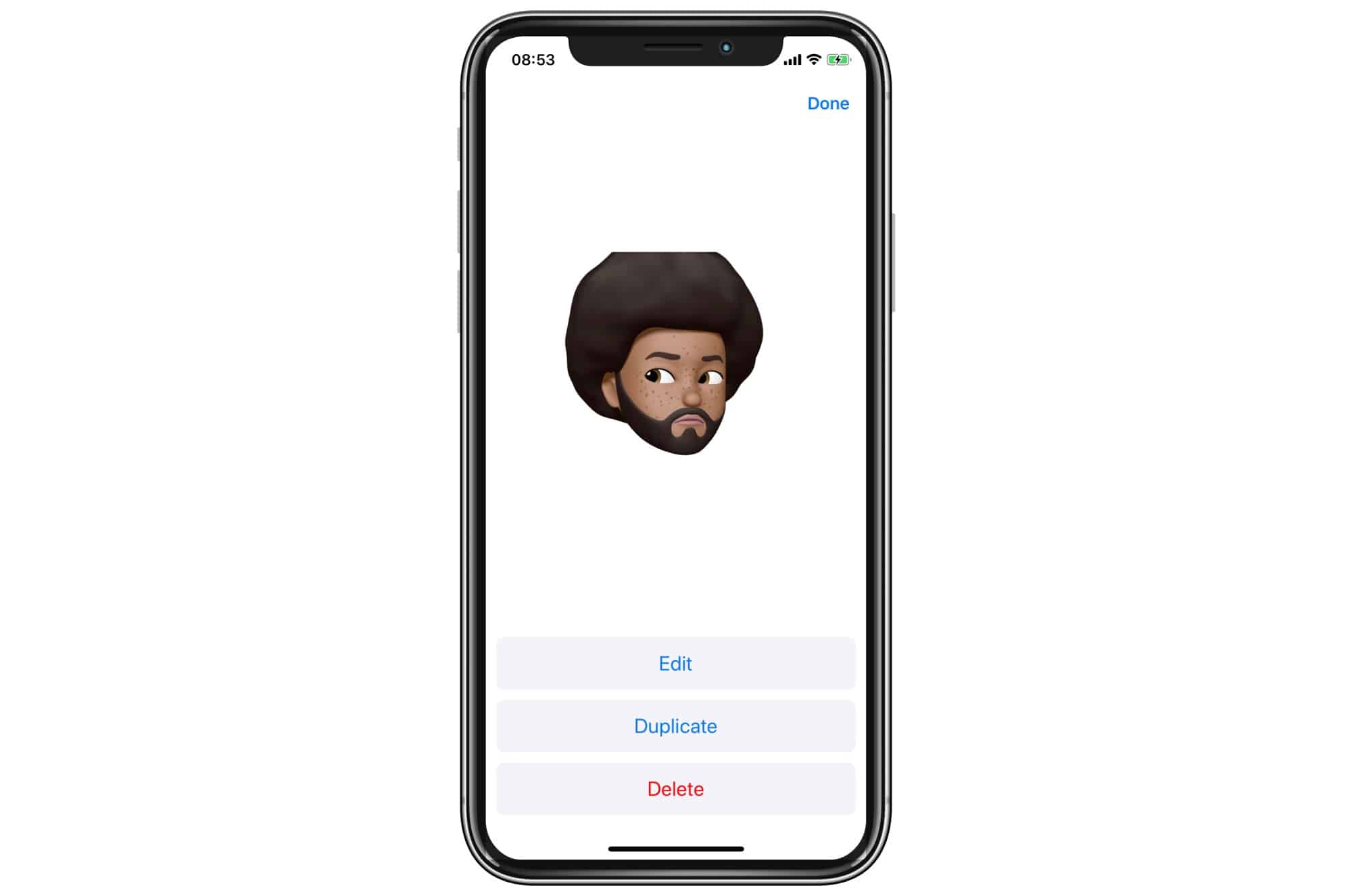 This Colin Kaepernick Memoji doesn't look much like the football player.