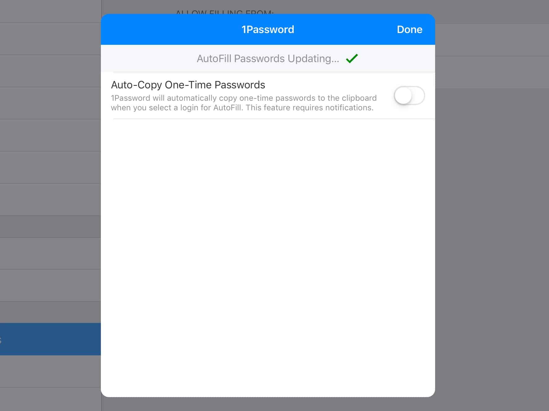 Some apps auto-copy the two-factor password.
