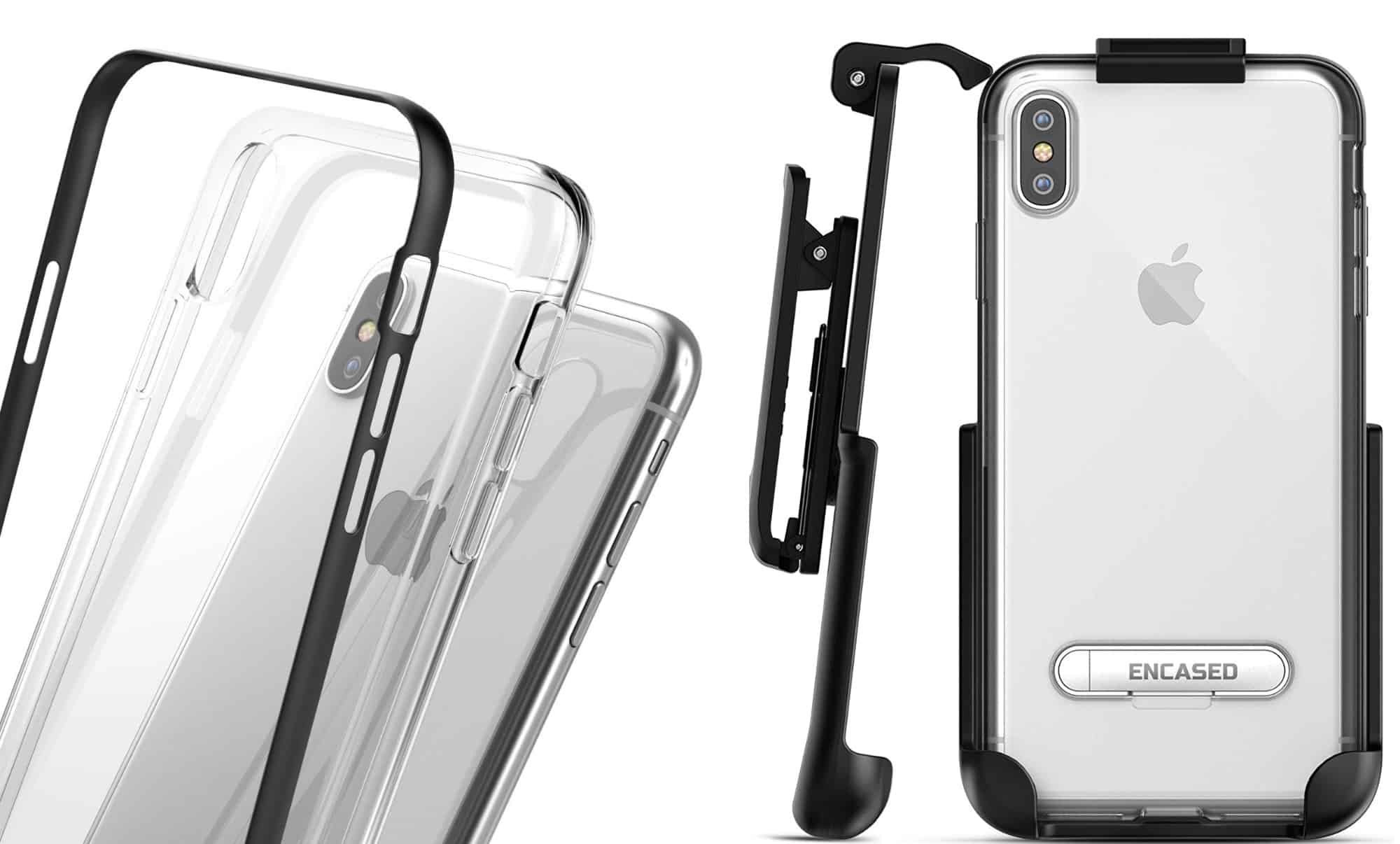 The Encased iPhone XS Max Belt Clip Clear Case with Holster Clip is solid-core commuter ready.