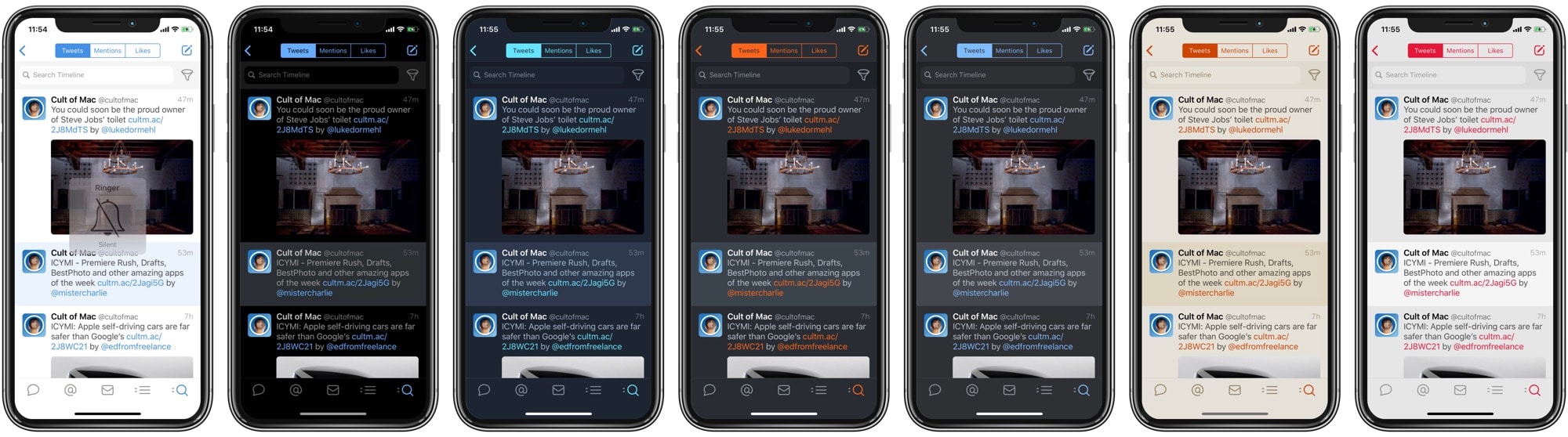Tweetbot now has seven themes, if you know how to find them.