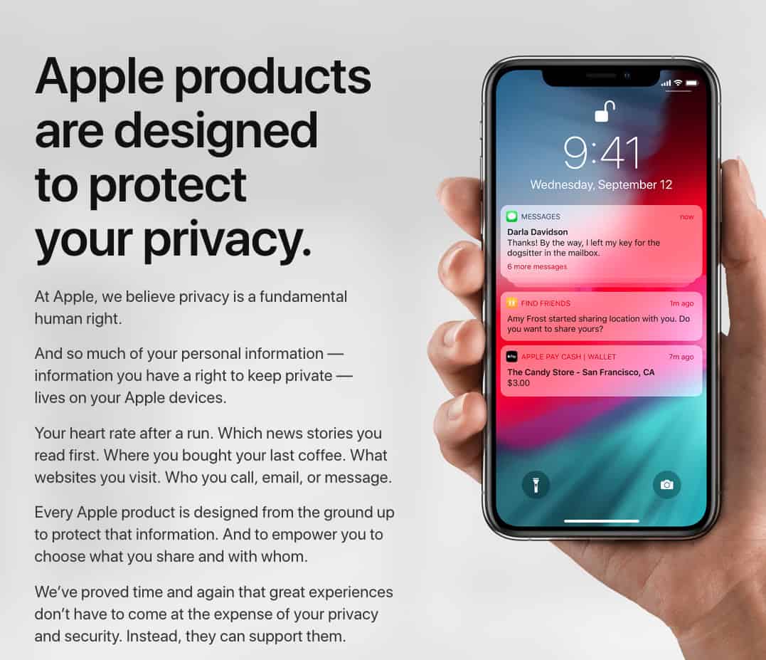 Apple continues to put privacy front and center.
