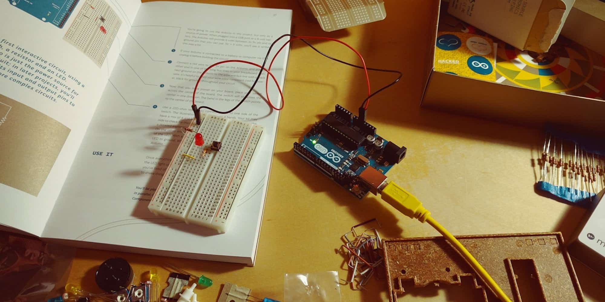 This bundle includes all the instruction and materials you need to get started with Arduino.